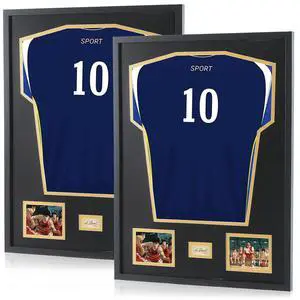 Jersey Frame Display Case, Jersey Frame with Photo Slots, Shirt Display Shadow Box, Signature Display Slot, 98% UV Protection, Football Basketball Soccer (2-Pack) Jersey Frame Display Case, Jersey Frame with Photo Slots, Shirt Display Shadow Box, Signature Display Slot, 98% UV Protection, Football Basketball Soccer (2-Pack)