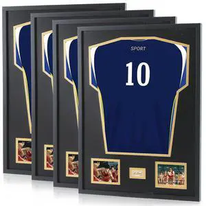 Jersey Frame Display Case, Jersey Frame with Photo Slots, Shirt Display Shadow Box, Signature Display Slot, 98% UV Protection, Football Basketball Soccer (4 Pack) Jersey Frame Display Case, Jersey Frame with Photo Slots, Shirt Display Shadow Box, Signature Display Slot, 98% UV Protection, Football Basketball Soccer (4 Pack)