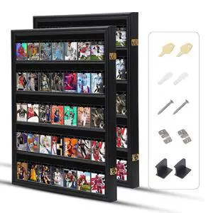 Baseball Card Display Case, Sports Card Holder, Graded Sports Card Display Case, Trading Card Display Case, 98% UV Protection, 35 Cards, Lockable (Vertical 2 Pack) Baseball Card Display Case, Sports Card Holder, Graded Sports Card Display Case, Trading Card Display Case, 98% UV Protection, 35 Cards, Lockable (Vertical 2 Pack)