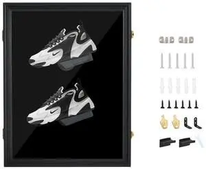 Shoe Display Frame Case, Sneaker Display Cabinet, Wall Mount Shoe Rack, Wooden Shoe Storage Box, Lockable, 98% UV Protection, for Sports Shoes (1 Pack) Shoe Display Frame Case, Sneaker Display Cabinet, Wall Mount Shoe Rack, Wooden Shoe Storage Box, Lockable, 98% UV Protection, for Sports Shoes (1 Pack)