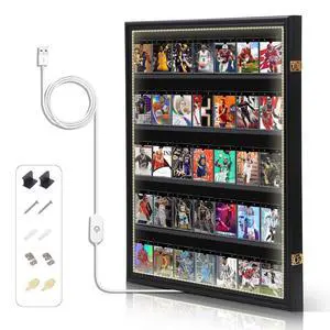 Baseball Card Display Case, Sports Card Holder, with LED Light Graded Sports Card Display Case, Trading Card Display Case, 98% UV Protection, 35 Cards, Lockable (LED Vertical 1 Pack) Baseball Card Display Case, Sports Card Holder, with LED Light Graded Sports Card Display Case, Trading Card Display Case, 98% UV Protection, 35 Cards, Lockable (LED Vertical 1 Pack)
