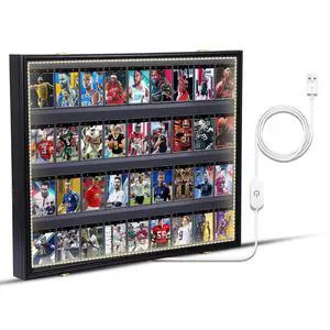 Sports Card Display, Baseball Card Display Case, with LED Light, Sports Card Holder, Graded Card Trading Card Display Case, 98% UV Protection, 36 Cards, Lockable (LED Horizontal 1 Pack) Sports Card Display, Baseball Card Display Case, with LED Light, Sports Card Holder, Graded Card Trading Card Display Case, 98% UV Protection, 36 Cards, Lockable (LED Horizontal 1 Pack)