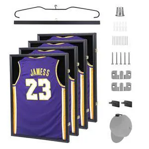 Jersey Frame Display Case, Jersey Shadow Box Display Case, Football Jersey Display Case, with 98% UV Protection, Hangers, Valet Pinboard, Acrylic, Basketball (Rectangular Four Piece) Jersey Frame Display Case, Jersey Shadow Box Display Case, Football Jersey Display Case, with 98% UV Protection, Hangers, Valet Pinboard, Acrylic, Basketball (Rectangular Four Piece)