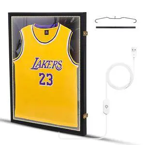 Jersey Frame Display Case, Jersey Frame, Jersey Display Case, Wood with 98% UV Protection Plexiglass + Jersey Frame Display Case with Lights, Jersey Shadow Box Display Case Jersey Frame Display Case, Jersey Frame, Jersey Display Case, Wood with 98% UV Protection Plexiglass + Jersey Frame Display Case with Lights, Jersey Shadow Box Display Case