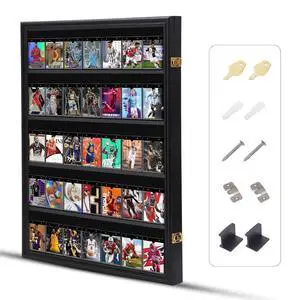 Baseball Card Display Case, Sports Card Holder, Graded Sports Card Display Case, Trading Card Display Case, 98% UV Protection, 35 Cards, Lockable (Vertical 1 Pack) Baseball Card Display Case, Sports Card Holder, Graded Sports Card Display Case, Trading Card Display Case, 98% UV Protection, 35 Cards, Lockable (Vertical 1 Pack)