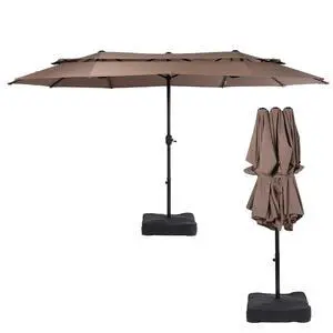 13-15FT Large Double Sided Patio Umbrella, Double Layer Market Rectangle Umbrella, Large Deck Umbrella With Crank For Outdoor Poolside Backyard Pool Garden 13-15FT Large Double Sided Patio Umbrella, Double Layer Market Rectangle Umbrella, Large Deck Umbrella With Crank For Outdoor Poolside Backyard Pool Garden