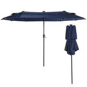 13-15FT Large Patio Umbrella With Light, Double Layer Market Rectangle Umbrella, Large Deck Umbrella With Crank And Base, Sombrillas de patio, For Outdoor Poolside Backyard Pool Garden 13-15FT Large Patio Umbrella With Light, Double Layer Market Rectangle Umbrella, Large Deck Umbrella With Crank And Base, Sombrillas de patio, For Outdoor Poolside Backyard Pool Garden