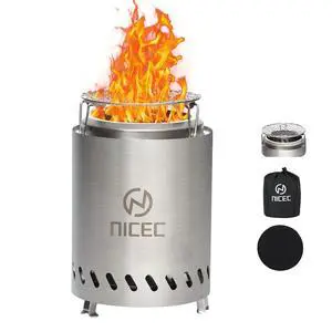 Fire Pits, 7.1 Inch Smokeless Fire Pits, Portable Fire Pit, Outdoor Fire Pit, Tabletop Fire Pit, Wood Buring Fireplaces, Stainless Steel, with Grill Grate, Removable Ash Tray & Carry Bag Fire Pits, 7.1 Inch Smokeless Fire Pits, Portable Fire Pit, Outdoor Fire Pit, Tabletop Fire Pit, Wood Buring Fireplaces, Stainless Steel, with Grill Grate, Removable Ash Tray & Carry Bag