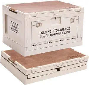Storage Bin Tote 55 Qt, Organization and Storage, Closet organizer, Collapsible Storage Box, Organizing Containers Plastic with Wood Lid and 2 Side Doors, Stackable Organizer(Set of 1) Storage Bin Tote 55 Qt, Organization and Storage, Closet organizer, Collapsible Storage Box, Organizing Containers Plastic with Wood Lid and 2 Side Doors, Stackable Organizer(Set of 1)
