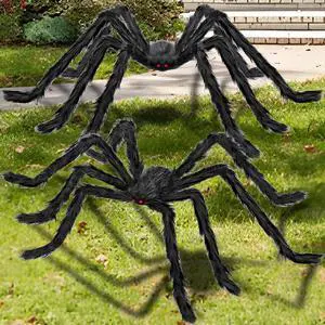 Halloween Decorations Outdoor and Indoor,2pcs 78" Giant Spider Decorations,Scary Large Spider Props for Yard Lawn,Halloween Party Decorations,Haunted House Decor,Black Halloween Decorations Outdoor and Indoor,2pcs 78" Giant Spider Decorations,Scary Large Spider Props for Yard Lawn,Halloween Party Decorations,Haunted House Decor,Black