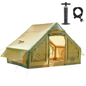 Inflatable Tent for Camping, Glamping Tent for Adults, Blow Up Tents, with Air Pump, 2-in-1 Air Valve, Chimney Opening, Waterproof, Windproof, Easy Set Up Inflatable Tent for Camping, Glamping Tent for Adults, Blow Up Tents, with Air Pump, 2-in-1 Air Valve, Chimney Opening, Waterproof, Windproof, Easy Set Up
