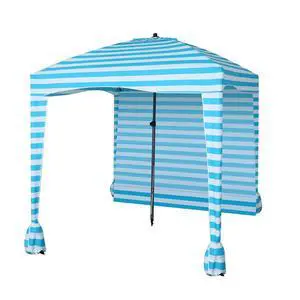 Beach Cabana Tent - Portable 6'x 6' with Detachable Wall, UPF 50+ UV Protection, Ultimate Sun Umbrella, Sun Shelter (Blue Stripe) Beach Cabana Tent - Portable 6'x 6' with Detachable Wall, UPF 50+ UV Protection, Ultimate Sun Umbrella, Sun Shelter (Blue Stripe)
