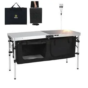 Camping Table, Storage Camping Table with Solar Panels, Storage Kitchen Tables, Folding Tables, 45W Output, w/USB, Type-C & DC Charging Cable, For Outdoor, Beach, BBQ, Picnic, Cooking, Festival Camping Table, Storage Camping Table with Solar Panels, Storage Kitchen Tables, Folding Tables, 45W Output, w/USB, Type-C & DC Charging Cable, For Outdoor, Beach, BBQ, Picnic, Cooking, Festival