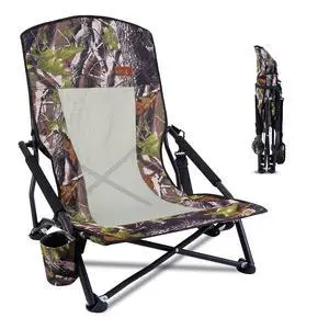 Hunting Chair, Low Camping Chairs, Turkey Hunting Strutter Chair, Folding Backpacking with Cup Holder & Carry Strap Compact & Heavy Duty, Travel, Picnic (1 Pack) Hunting Chair, Low Camping Chairs, Turkey Hunting Strutter Chair, Folding Backpacking with Cup Holder & Carry Strap Compact & Heavy Duty, Travel, Picnic (1 Pack)