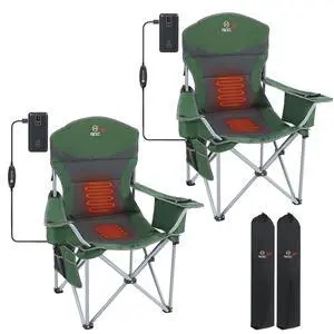 Heated Camping Chair for Adults, USB Powered Portable Folding Heated CampingOutdoor Chair, with Cooler Bag, Cup Holder, Side Pocket, Carry Bag (2 Pack) Heated Camping Chair for Adults, USB Powered Portable Folding Heated CampingOutdoor Chair, with Cooler Bag, Cup Holder, Side Pocket, Carry Bag (2 Pack)