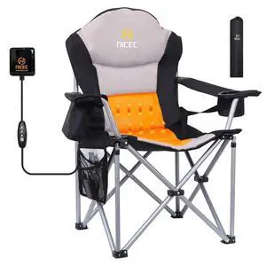 Heated Camping Chair for Adults, USB Powered Portable Heated Folding Outdoor Beach Chair, with Cooler Bag and Carry Bag, Heavy Duty Camping Chair for Sports, Fishing, Tailgating (1 Pack) Heated Camping Chair for Adults, USB Powered Portable Heated Folding Outdoor Beach Chair, with Cooler Bag and Carry Bag, Heavy Duty Camping Chair for Sports, Fishing, Tailgating (1 Pack)