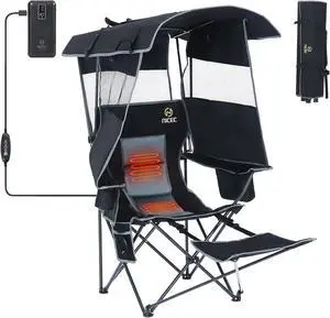 Beach Wagon, Heavy Duty Folding Cart with 9" Balloon Wheels, Adjustable Handle, Collapsible Beach Cart + Chair with Canopy, Heated Camping Chair with Battery, Shade Beach Wagon, Heavy Duty Folding Cart with 9" Balloon Wheels, Adjustable Handle, Collapsible Beach Cart + Chair with Canopy, Heated Camping Chair with Battery, Shade