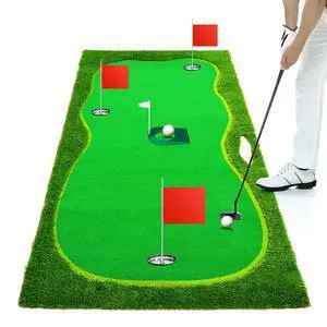Putting Green Indoor, Putting Green, Golf Simulators for Home, Golf Putting Mat, Putting Mat Putting Green Outdoor, Challenge Putting Cup, 3 Holes, Flags, and Slope Putting Green Indoor, Putting Green, Golf Simulators for Home, Golf Putting Mat, Putting Mat Putting Green Outdoor, Challenge Putting Cup, 3 Holes, Flags, and Slope