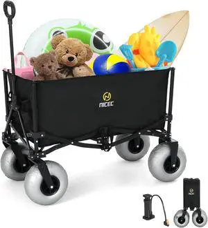 Wagon with Canopy, Beach Cart with Ballon Wheels for Sand + Beach Wagon with Balloon Wheel Wagon with Canopy, Beach Cart with Ballon Wheels for Sand + Beach Wagon with Balloon Wheel