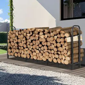 8FT Firewood Rack Outdoor, Heavy Duty Adjustable Firewood log Storage & Holder, Wood Pile Lumber Storage Rack Stacking Outside for Courtyard Patio. 8FT Firewood Rack Outdoor, Heavy Duty Adjustable Firewood log Storage & Holder, Wood Pile Lumber Storage Rack Stacking Outside for Courtyard Patio.