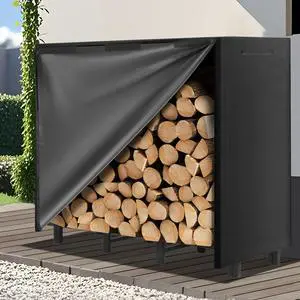4FT Firewood Rack Outdoor with Cover, Heavy Duty Adjustable Firewood log Storage & Holder, Wood Pile Lumber Storage Rack Stacking Outside for Courtyard Patio. 4FT Firewood Rack Outdoor with Cover, Heavy Duty Adjustable Firewood log Storage & Holder, Wood Pile Lumber Storage Rack Stacking Outside for Courtyard Patio.
