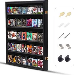 Jersey Frame Display Cases, with Picture Slots, Jersey Shadow Box Display Case, 98% UV Protection + Baseball Card Display Case, Sports Card Holder, 35 Cards, Lockable Jersey Frame Display Cases, with Picture Slots, Jersey Shadow Box Display Case, 98% UV Protection + Baseball Card Display Case, Sports Card Holder, 35 Cards, Lockable