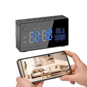 WiFi Security Camera Hidden Camera Clock 1080P Alarm Clock Spy Camera with Motion Detection/Night Vision/120°Wide Angle,Wireless Secret Cameras Nanny Cam for Home/Office Surveillance-No Sound WiFi Security Camera Hidden Camera Clock 1080P Alarm Clock Spy Camera with Motion Detection/Night Vision/120°Wide Angle,Wireless Secret Cameras Nanny Cam for Home/Office Surveillance-No Sound