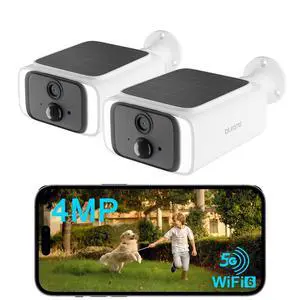 4MP Solar Security Camera, Wireless Security Camera Outdoor with Integrated Solar Panel, Night Vision, Dual-Band WiFi 6, Human Detection, Night Vision, Compatible with Alexa, 2Pack 4MP Solar Security Camera, Wireless Security Camera Outdoor with Integrated Solar Panel, Night Vision, Dual-Band WiFi 6, Human Detection, Night Vision, Compatible with Alexa, 2Pack