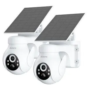 2K Solar Outdoor Camera Wireless, 360° PTZ Security Cameras Wireless Outdoor with Human Auto Tracking, R/Color Night Vision, Battery Powered, Compatible with Alexa, 2.4GHz Only, 2Pack 2K Solar Outdoor Camera Wireless, 360° PTZ Security Cameras Wireless Outdoor with Human Auto Tracking, R/Color Night Vision, Battery Powered, Compatible with Alexa, 2.4GHz Only, 2Pack