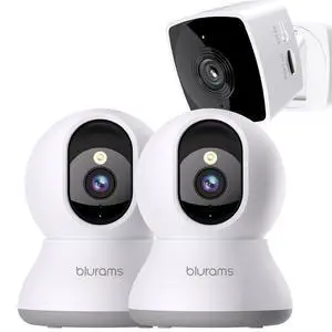 2K Security Camera Bundle 3-Pack, Indoor Camera and PTZ Pet Camera w/Motion Tracking, 2-Way Audio, IR Night Vision, Siren, Compatible with Alexa 2K Security Camera Bundle 3-Pack, Indoor Camera and PTZ Pet Camera w/Motion Tracking, 2-Way Audio, IR Night Vision, Siren, Compatible with Alexa