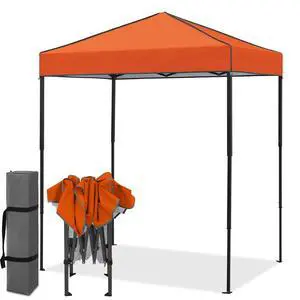 6x4 Instant Pop Up Canopy Tent, Straight Leg Sun Shelter, Portable Canopy with Carry Bag for Camping, Beach & Sports, Orange 6x4 Instant Pop Up Canopy Tent, Straight Leg Sun Shelter, Portable Canopy with Carry Bag for Camping, Beach & Sports, Orange