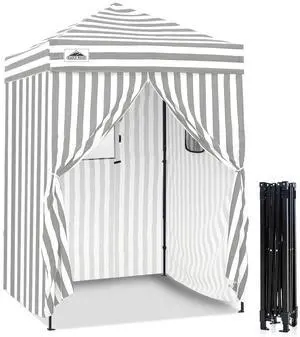Flex Ultra Compact 5x5 Pop-up Canopy, Sun Shelter, Changing Room, Portable Privacy Tent for Pool, Fashion Photoshoots, or Camping, Gray/White Flex Ultra Compact 5x5 Pop-up Canopy, Sun Shelter, Changing Room, Portable Privacy Tent for Pool, Fashion Photoshoots, or Camping, Gray/White