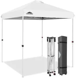 Pop Up Canopy Tent with Wheeled Carry Bag, 8 Stakes, 4 Ropes, Easy Set Up Tent Canopy, 6.6x6.6 ft, White Pop Up Canopy Tent with Wheeled Carry Bag, 8 Stakes, 4 Ropes, Easy Set Up Tent Canopy, 6.6x6.6 ft, White