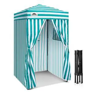 Flex Ultra Compact 4x4 Pop-up Canopy, Sun Shelter, Changing Room, Portable Privacy Canopy Cabana for Pool, Fashion Photoshoots, or Camping, White/Light Blue Flex Ultra Compact 4x4 Pop-up Canopy, Sun Shelter, Changing Room, Portable Privacy Canopy Cabana for Pool, Fashion Photoshoots, or Camping, White/Light Blue