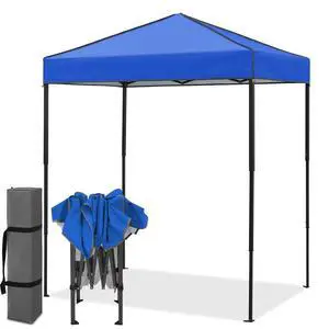 6x4 Instant Pop Up Canopy Tent, Straight Leg Sun Shelter, Portable Canopy with Carry Bag for Camping, Beach & Sports, Blue 6x4 Instant Pop Up Canopy Tent, Straight Leg Sun Shelter, Portable Canopy with Carry Bag for Camping, Beach & Sports, Blue