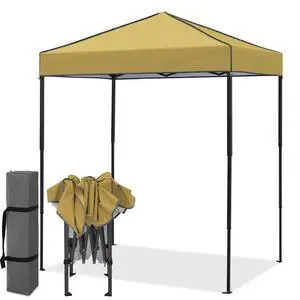 6x4 Instant Pop Up Canopy Tent, Straight Leg Sun Shelter, Portable Canopy with Carry Bag for Camping, Beach & Sports, Beige 6x4 Instant Pop Up Canopy Tent, Straight Leg Sun Shelter, Portable Canopy with Carry Bag for Camping, Beach & Sports, Beige