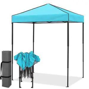 6x4 Instant Pop Up Canopy Tent, Straight Leg Sun Shelter, Portable Canopy with Carry Bag for Camping, Beach & Sports, Light Blue 6x4 Instant Pop Up Canopy Tent, Straight Leg Sun Shelter, Portable Canopy with Carry Bag for Camping, Beach & Sports, Light Blue