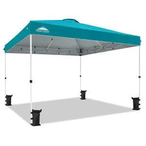 Pop Up Canopy Tent with Wheeled Carry Bag, 8 Stakes, 4 Ropes, 4 Weight Bags, Easy Set Up Tent Canopy, 12x12 ft, 144sqft of Shade, Turquoise Pop Up Canopy Tent with Wheeled Carry Bag, 8 Stakes, 4 Ropes, 4 Weight Bags, Easy Set Up Tent Canopy, 12x12 ft, 144sqft of Shade, Turquoise