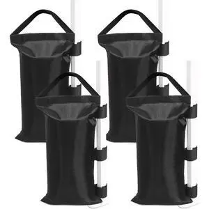 Heavy-Duty Instant Canopy Sand Bags, 4-Pack, Weight Bags Anchor kit for Pop-up Tent Gazebo, Black (Without Sand) Heavy-Duty Instant Canopy Sand Bags, 4-Pack, Weight Bags Anchor kit for Pop-up Tent Gazebo, Black (Without Sand)