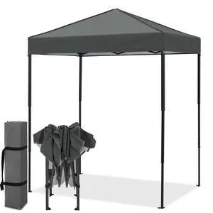 6x4 Instant Pop Up Canopy Tent, Straight Leg Sun Shelter, Portable Canopy with Carry Bag for Camping, Beach & Sports, Dark Gray 6x4 Instant Pop Up Canopy Tent, Straight Leg Sun Shelter, Portable Canopy with Carry Bag for Camping, Beach & Sports, Dark Gray