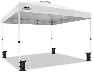 Pop Up Canopy Tent with Wheeled Carry Bag, 8 Stakes, 4 Ropes, 4 Weight Bags, Easy Set Up Tent Canopy, 12x12 ft, 144sqft of Shade, White Pop Up Canopy Tent with Wheeled Carry Bag, 8 Stakes, 4 Ropes, 4 Weight Bags, Easy Set Up Tent Canopy, 12x12 ft, 144sqft of Shade, White