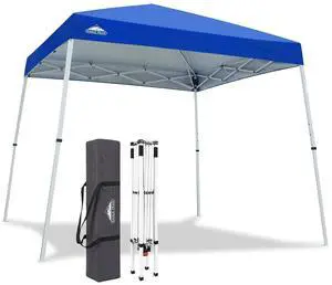 10x10 Slant Leg Pop-up Canopy Tent Easy One Person Setup Instant Outdoor Beach Canopy Folding Portable Sports Shelter 10x10 Base 8x8 Top (Blue) 10x10 Slant Leg Pop-up Canopy Tent Easy One Person Setup Instant Outdoor Beach Canopy Folding Portable Sports Shelter 10x10 Base 8x8 Top (Blue)