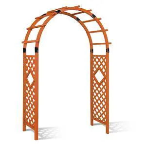 Wood Arbor Garden Trellis Archway, Wedding Arch for Ceremony, Outdoor Wooden Pergola for Climbing Plant, 92 in, Natural Wood Arbor Garden Trellis Archway, Wedding Arch for Ceremony, Outdoor Wooden Pergola for Climbing Plant, 92 in, Natural