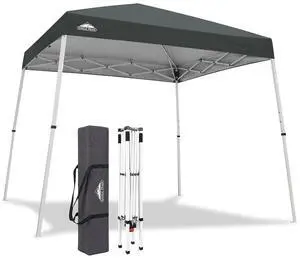 10x10 Slant Leg Pop-up Canopy Tent Easy One Person Setup Instant Outdoor Beach Canopy Folding Portable Sports Shelter 10x10 Base 8x8 Top (Gray) 10x10 Slant Leg Pop-up Canopy Tent Easy One Person Setup Instant Outdoor Beach Canopy Folding Portable Sports Shelter 10x10 Base 8x8 Top (Gray)