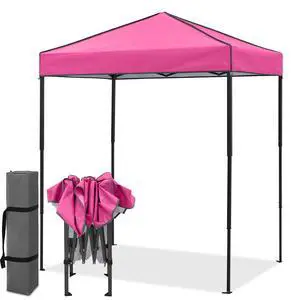 6x4 Instant Pop Up Canopy Tent, Straight Leg Sun Shelter, Portable Canopy with Carry Bag for Camping, Beach & Sports, Pink 6x4 Instant Pop Up Canopy Tent, Straight Leg Sun Shelter, Portable Canopy with Carry Bag for Camping, Beach & Sports, Pink
