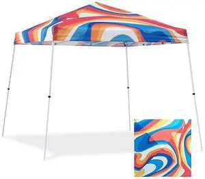 10x10 Slant Leg Pop-up Canopy Tent Easy One Person Setup Instant Outdoor Beach Canopy Folding Portable Sports Shelter 10x10 Base 8x8 Top (Swirl) 10x10 Slant Leg Pop-up Canopy Tent Easy One Person Setup Instant Outdoor Beach Canopy Folding Portable Sports Shelter 10x10 Base 8x8 Top (Swirl)