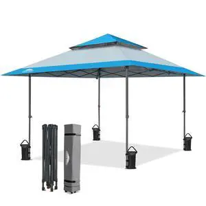 13x13 Straight Leg Pop Up Canopy Tent Instant Outdoor Canopy Easy Single Person Set up Folding Shelter w/Auto Extending Eaves 169 Square Feet of Shade (Light Blue) 13x13 Straight Leg Pop Up Canopy Tent Instant Outdoor Canopy Easy Single Person Set up Folding Shelter w/Auto Extending Eaves 169 Square Feet of Shade (Light Blue)