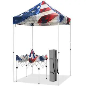 5x5 Pop Up Canopy Tent Instant Outdoor Canopy Easy Set-up Straight Leg Folding Shelter, Stars and Stripes 5x5 Pop Up Canopy Tent Instant Outdoor Canopy Easy Set-up Straight Leg Folding Shelter, Stars and Stripes