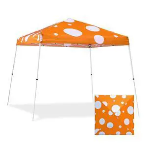 10x10 Slant Leg Pop-up Canopy Tent Easy One Person Setup Instant Outdoor Beach Canopy Folding Portable Sports Shelter 10x10 Base 8x8 Top (Orange Mushroom) 10x10 Slant Leg Pop-up Canopy Tent Easy One Person Setup Instant Outdoor Beach Canopy Folding Portable Sports Shelter 10x10 Base 8x8 Top (Orange Mushroom)