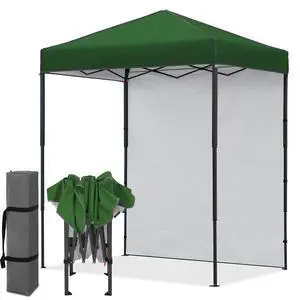 6x4 Instant Pop Up Canopy Tent with 1 Side Wall Panel, Straight Leg Sun Shelter, Portable Canopy with Carry Bag for Camping, Beach & Sports, Green 6x4 Instant Pop Up Canopy Tent with 1 Side Wall Panel, Straight Leg Sun Shelter, Portable Canopy with Carry Bag for Camping, Beach & Sports, Green